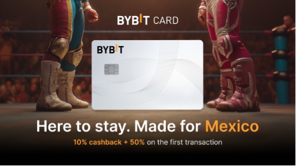 Tarjeta Bybit llega a México con 10% de cashback