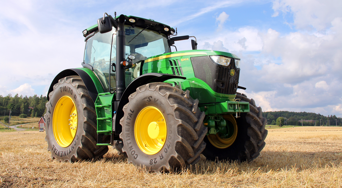 John Deere tractor in a field