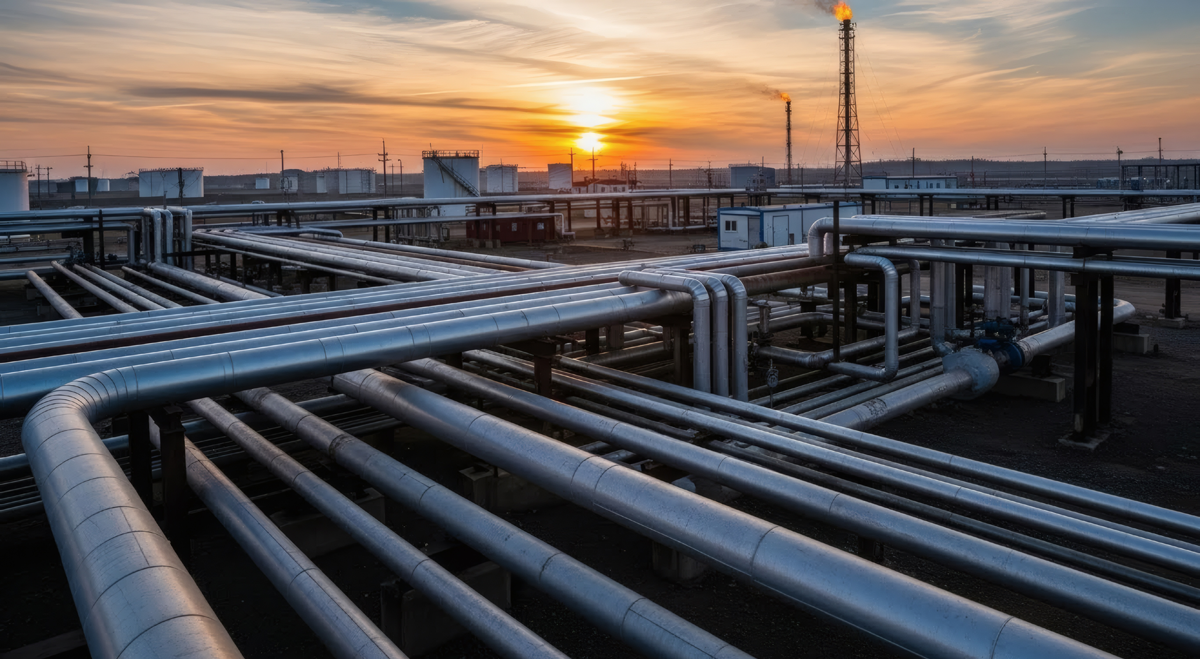 Pipes at oil refinery