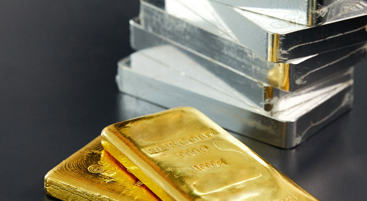 Gold and silver bars