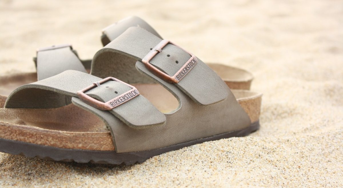 Birkenstock sandels on the beach