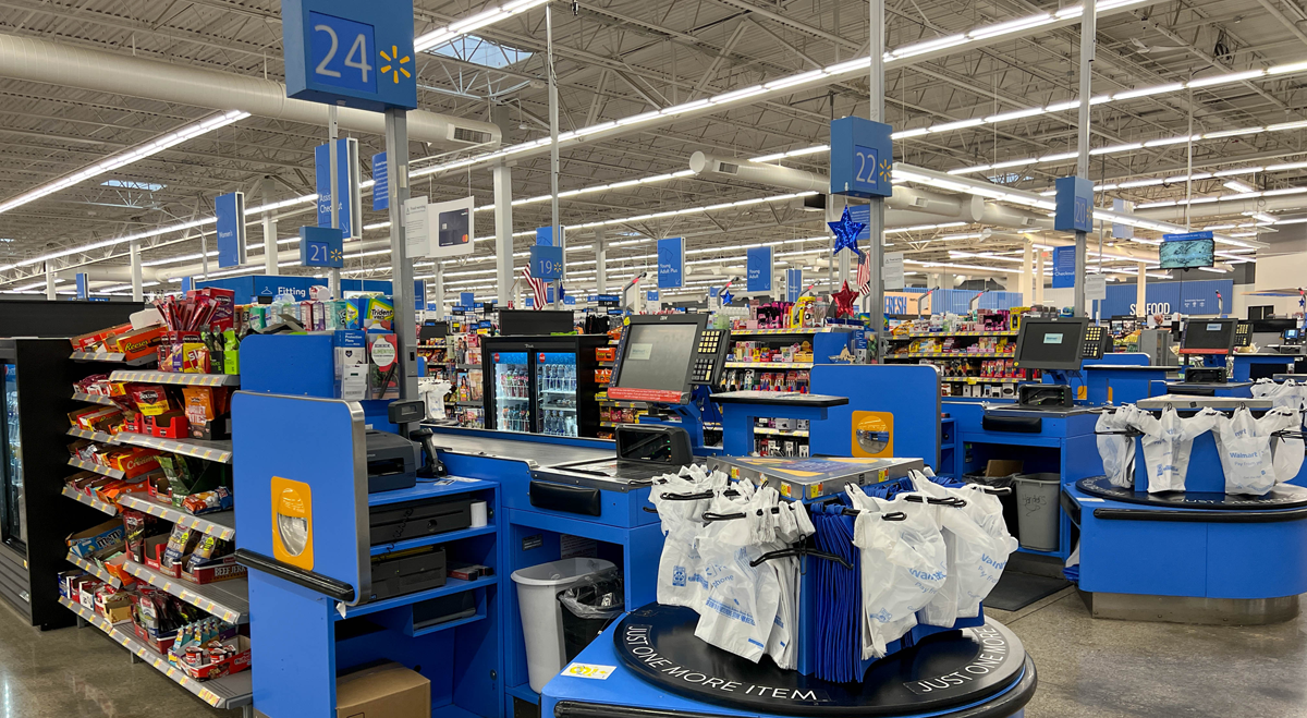 Walmart checkouts